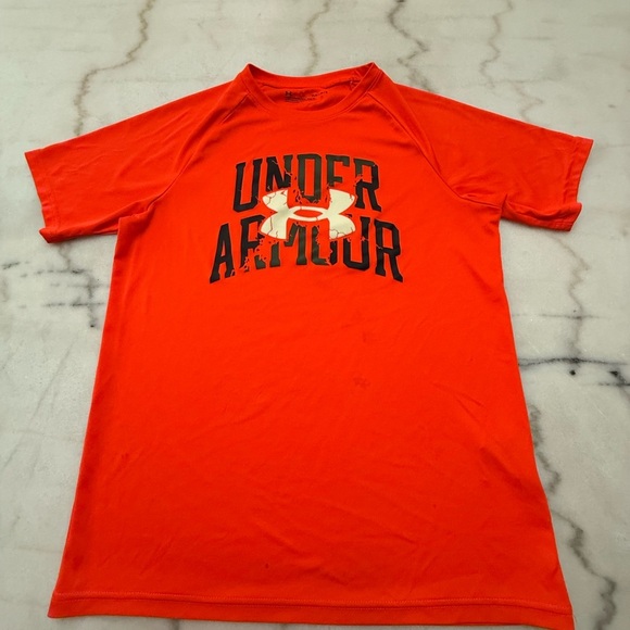 Under Armour Kids' Orange and White Short Sleeve Tees - Picture 3 of 13